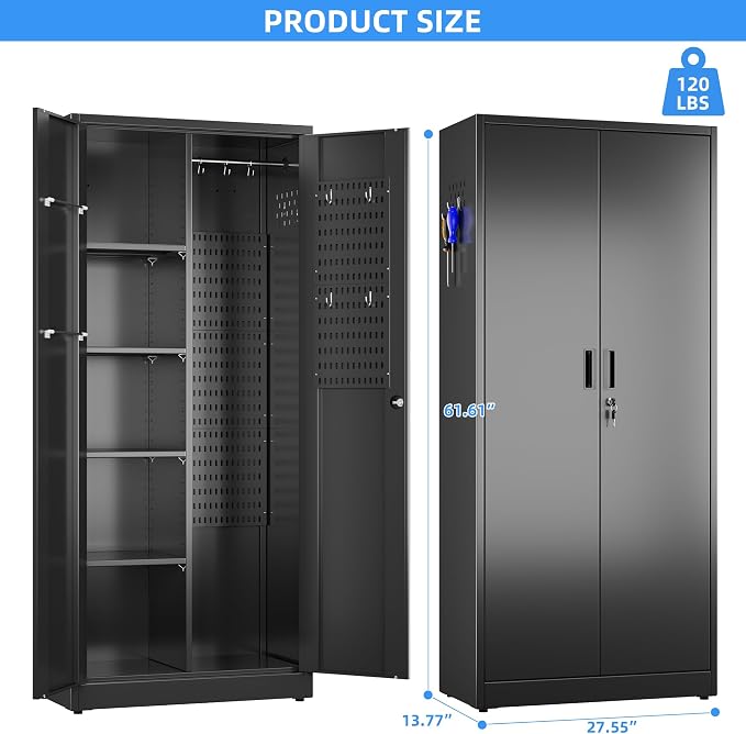 61.61" H Metal Broom Closet Storage Cabinets - Image 2