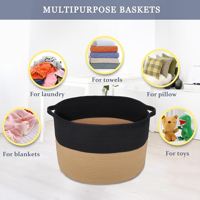 Extra Large Blanket Basket 87L, Laundry Hamper, Baby Nursery Hamper - Image 9