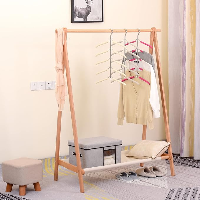 3 Pack 5 in 1 Space Saving Clothes Hangers Chrome and Foam Blouse Tree Hangers - Image 4