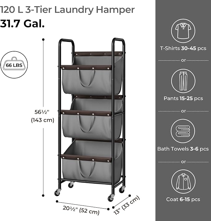 GRANNY SAYS 3 Tier Laundry Sorter, Laundry Hamper - Image 6