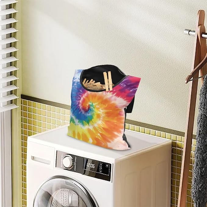 Rainbow Tie Dye Hanging Clothes Pin Bag - Image 2