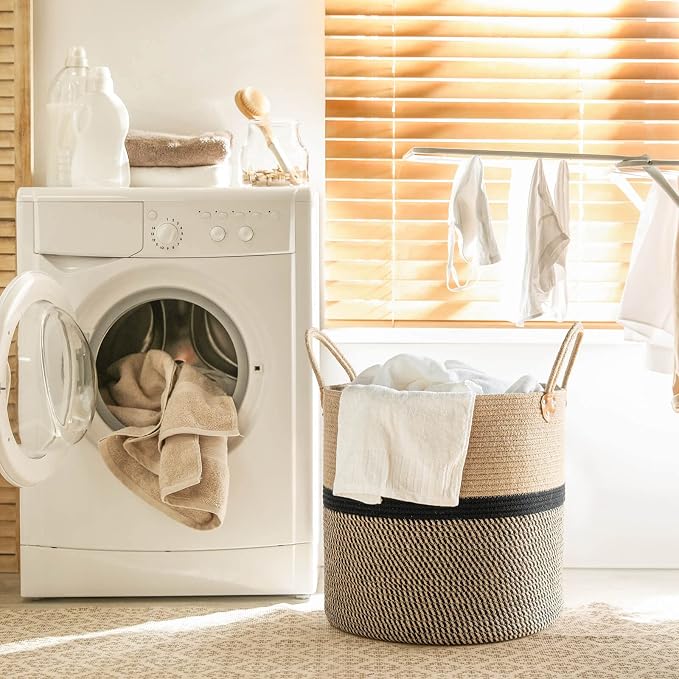 CHICVITA Extra Large Jute Woven Storage Basket - Image 4
