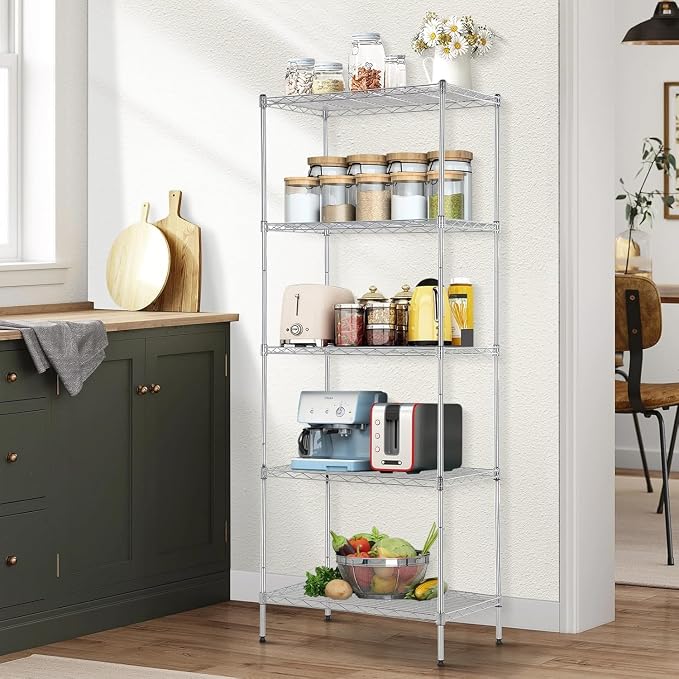 Meet perfect 5-Tier Wire Shelving Unit, NSF Certified Heavy Duty Garage Shelves - Image 2