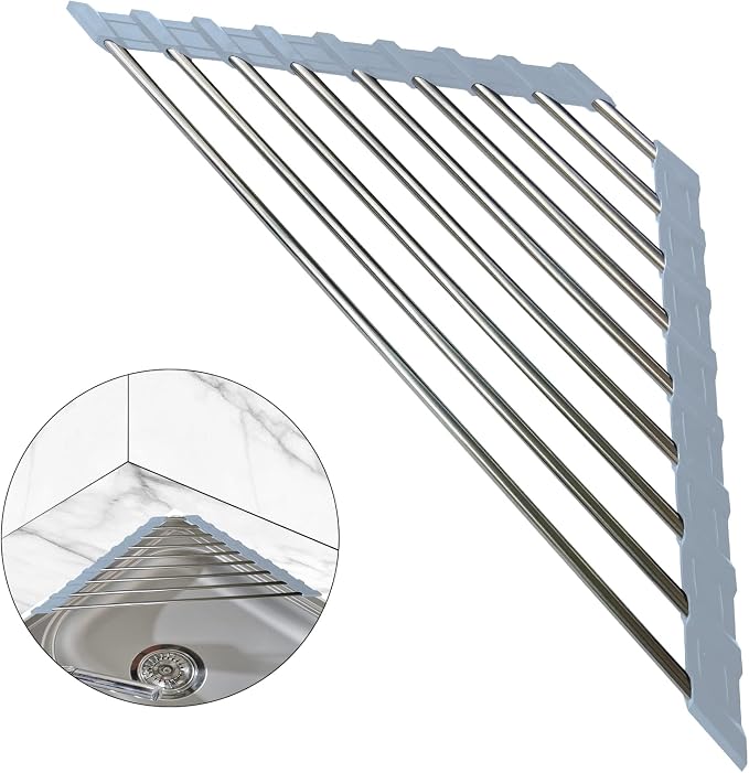 2 Pack Sink Sponge Holder in Sink Dish Drying Rack Corner Sink Strainer - Image 4
