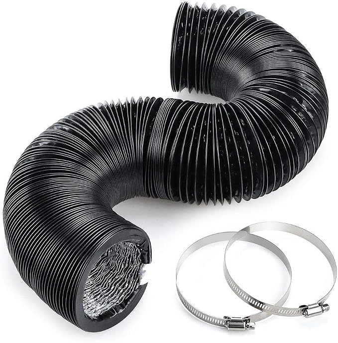 Cenipar Flexible 4 Inch Air Aluminum Ducting Vent Hose Black Thick Layer by Cenipar