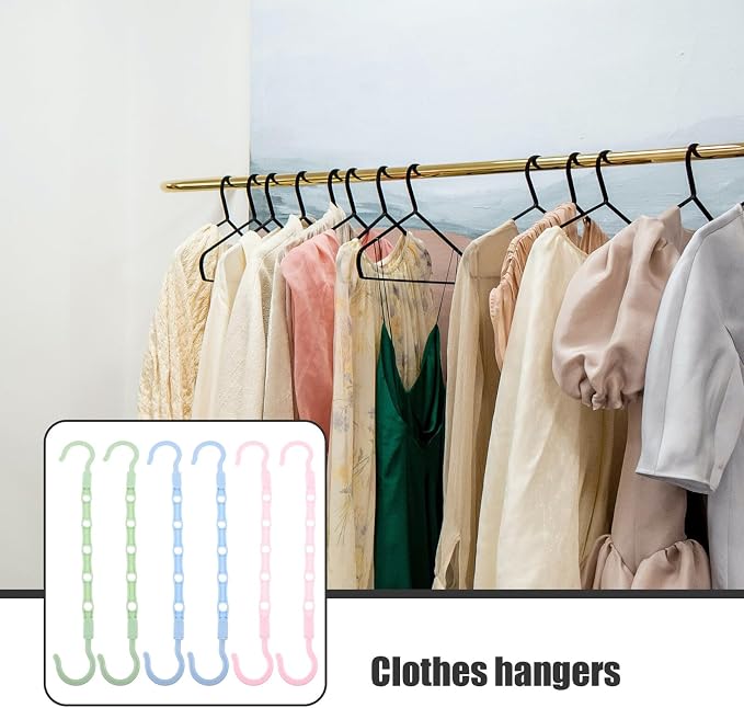 6pcs Multifunctional Rotatable Foldable Windproof Clothes Hangers Set - Image 5