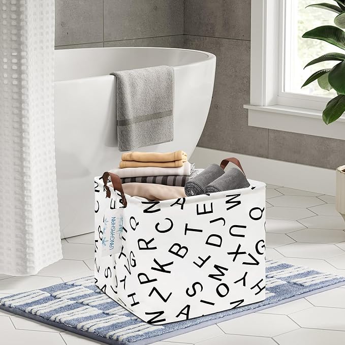 LANGYASHAN Square Storage Baskets Waterproof Canvas Children Laundry Nursery - Image 7