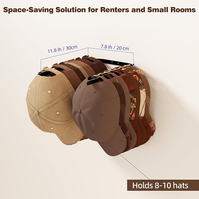 2-Pack Metal Hat Rack for Wall Mount – Space-Saving Cowboy Hat Holder & DIY - Image 3