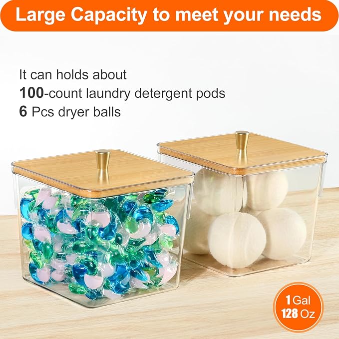 4 Pack Laundry Detergent Container, Large Laundry Powder Storage Organizer - Image 2