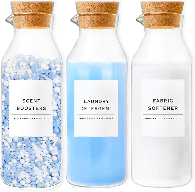 Glass Laundry Detergent Dispenser Set by KSOKIMER