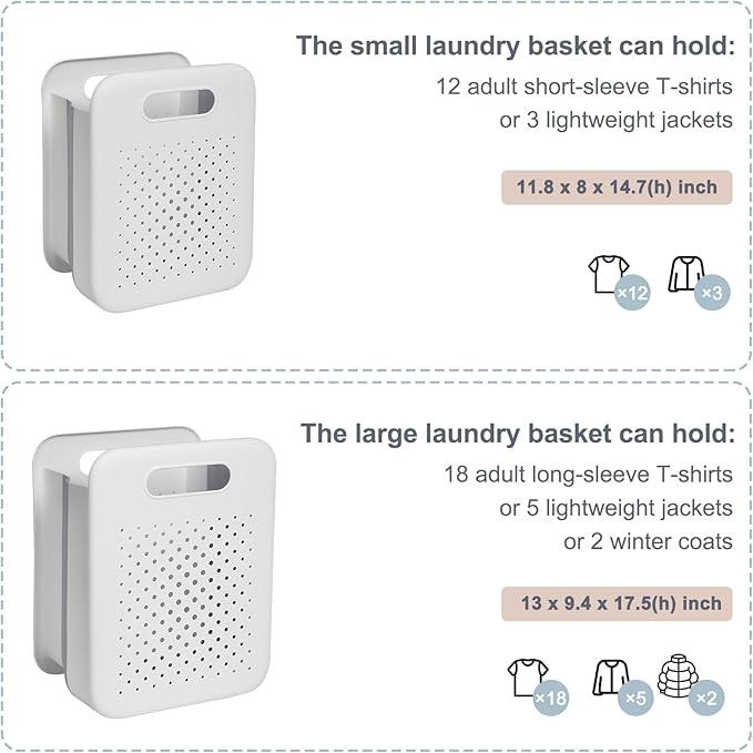Collapsible Laundry Basket, Space-Saving Wall-Mounted Hamper, Detachable - Image 4