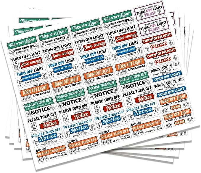 200 Pcs Retro Light Switch Sticker Labels, 13 Designs Transparent Switch ID by GOMAKERER