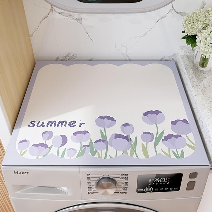 Floral Print Washing Machine Mat by BANEBOR