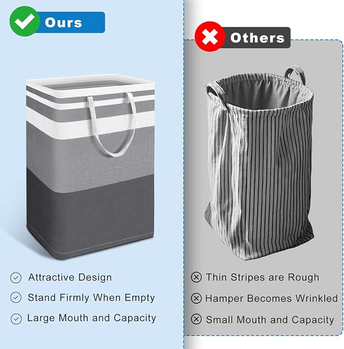 2-Pack Large Laundry Basket, Waterproof, Laundry Hamper, Collapsible Tall - Image 2