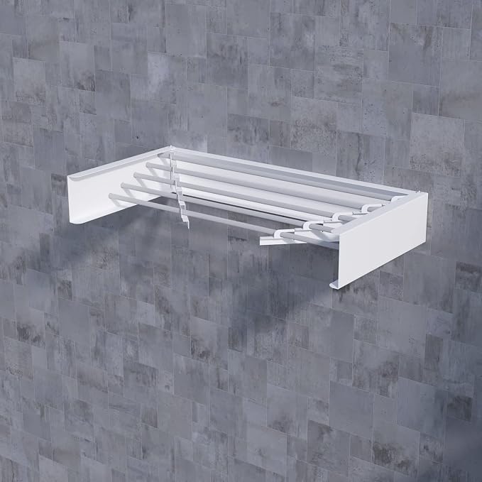 TCO ADVENTURES Wall Mounted Foldable Drying Rack 27.5" Elegant Matte Invisible - Image 8