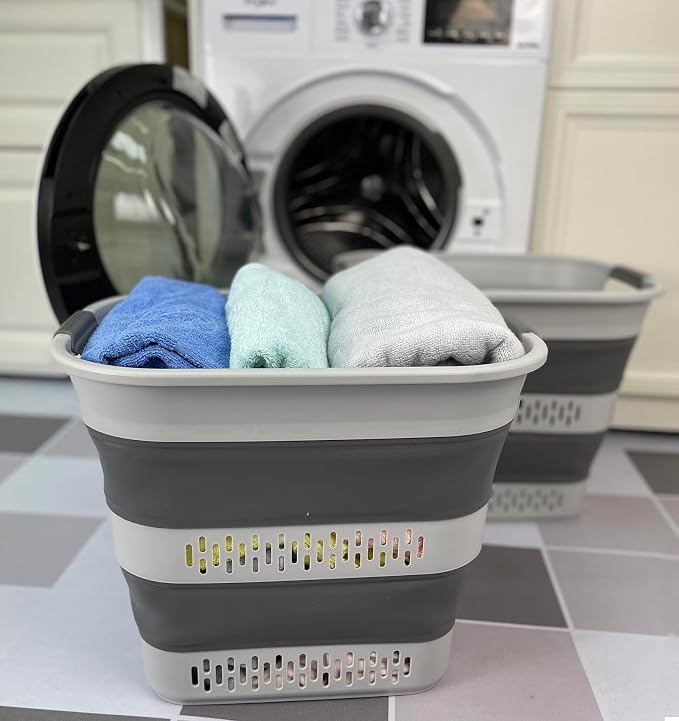 SAMMART 40L Collapsible Plastic Laundry Basket - Image 3