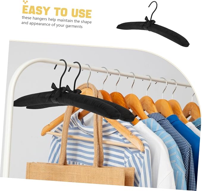 PRETYZOOM 5pcs Non-Slip Satin Padded Hangers - Image 7