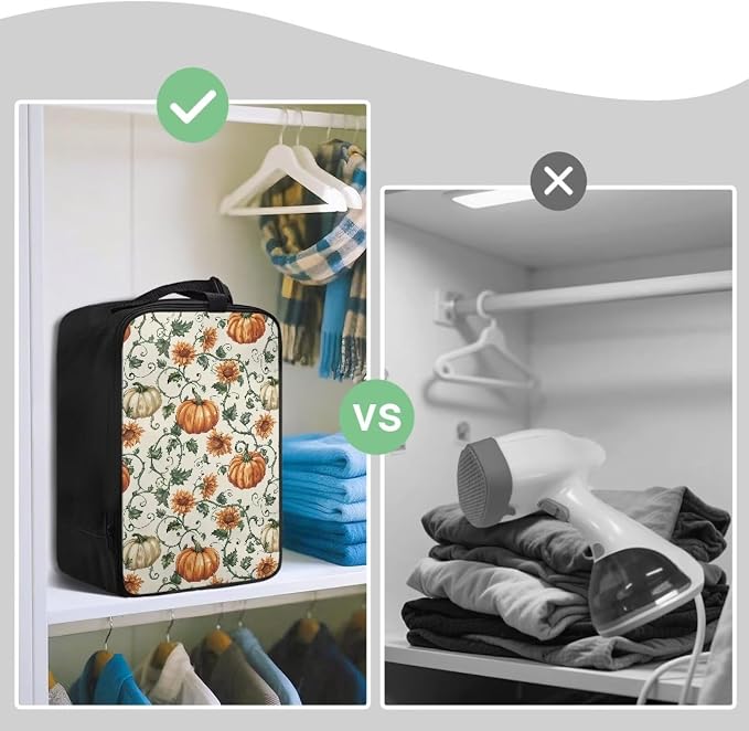 Thanksgiving Pumpkins Steam Iron Organizer Foldable Portable Storage Case - Image 4