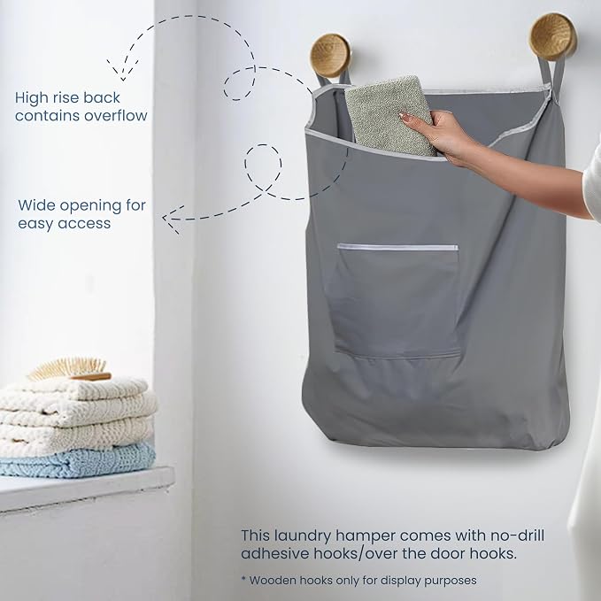 The Fine Living Co. Large Hanging Laundry Hamper - Image 4