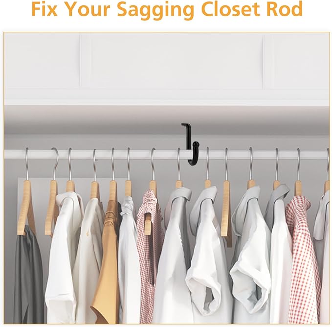 Closet Rod Bracket 4 Pcs Closet Rod Center Supports Hanger - Image 5