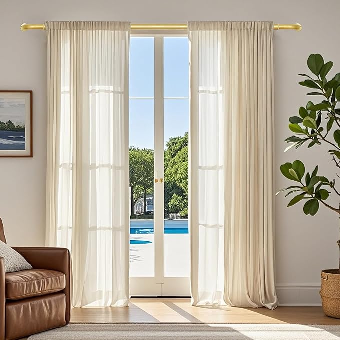 Meriville 1-Inch Diameter Wrap Around Blackout Curtain Rod, 28-Inch to 48-Inch - Image 2