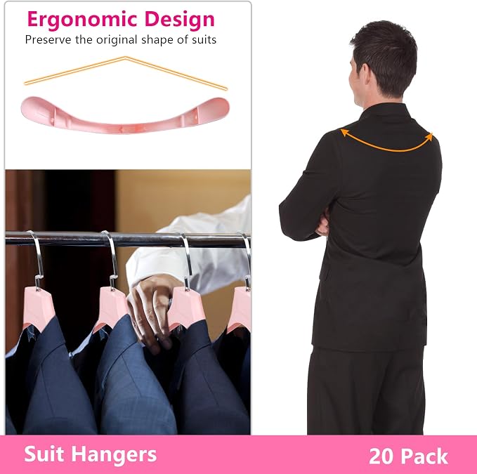 DEDU Plastic Extra Wide Shoulder Suit Hangers - Image 4
