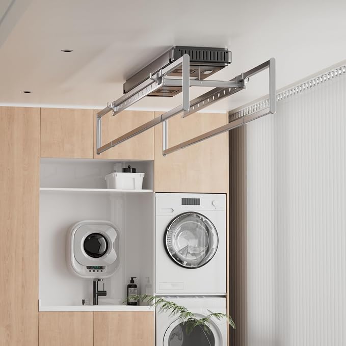 Ceiling Mounted Clothes Electric Ceiling Drying Rack 110V-120V, Ceiling - Image 7