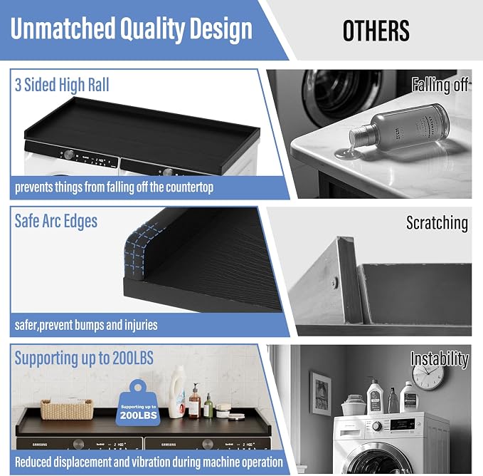 LEBENGURU No-Installation HDPE Washer Dryer Countertop - Image 6