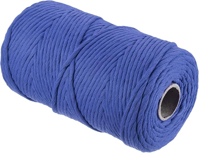 MECCANIXITY Cotton Rope Twisted Braided Twisted Single Strand Cord, Bright Blue - Image 3
