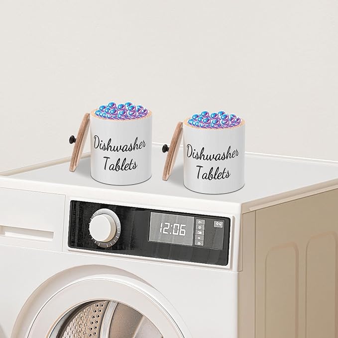 2Pcs Wooden Laundry Pod Container - Image 8