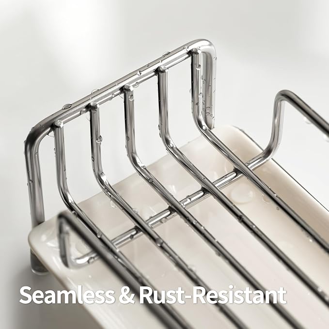 Silver Sponge Holder for Kitchen Sink, Kitchen Countertop Organizers and - Image 2