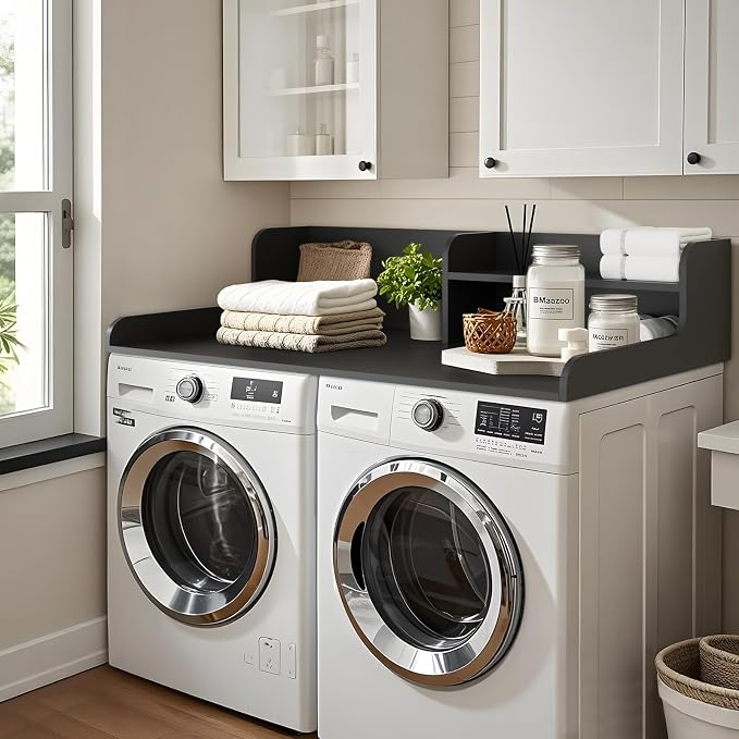 Kaboon Washer Dryer Countertop 2 Tier 54 inches Wide, Laundry Shelf Topper - Image 2