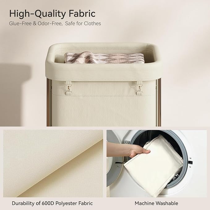 Laundry Basket with Wheels 150L/40Gal, Rolling Laundry Hamper with Steel Fram - Image 5