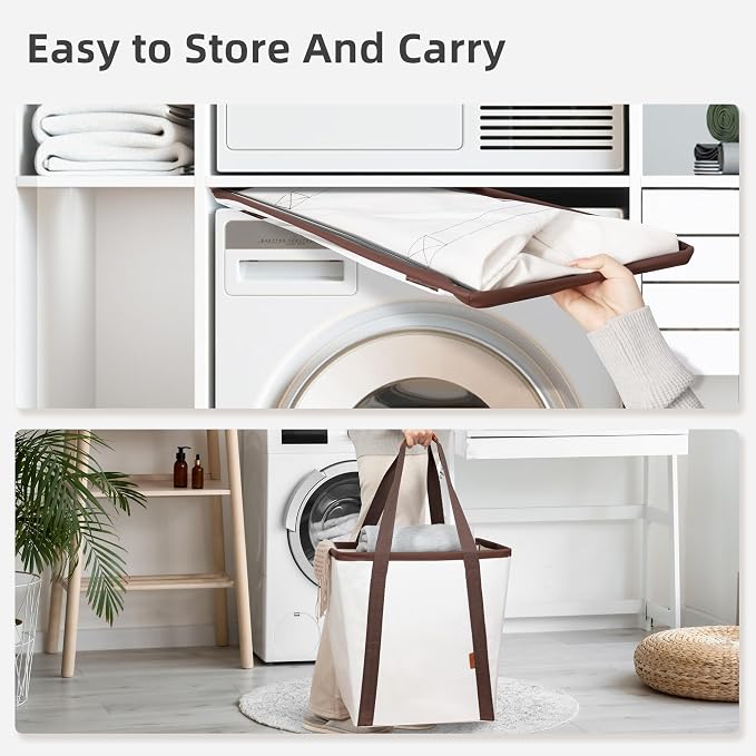 STORAGE MANIAC Collapsible Laundry Caddy, 128L Large Collapsible Laundry Basket - Image 5