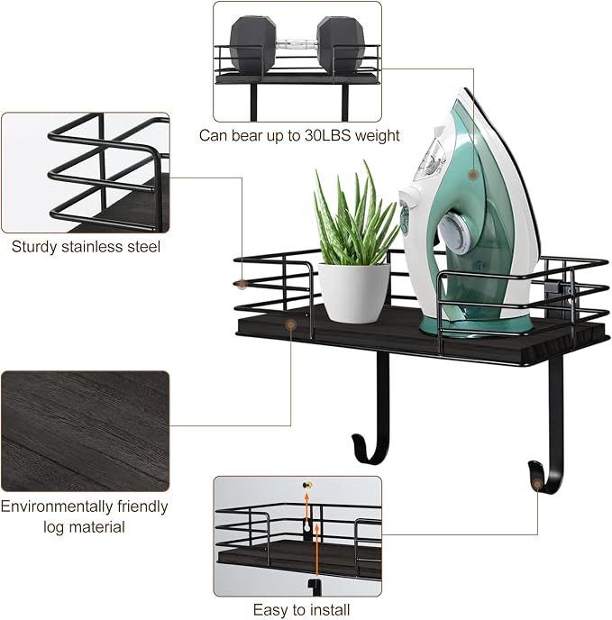 Ironing Board Holder Wall Mount, Metal Ironing Board Hanger - Image 9