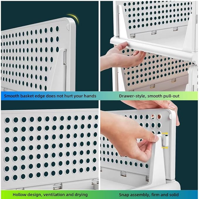 Multi-Functional Stackable Plastic Storage Baskets - Image 6