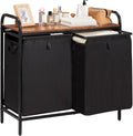 2 Section Laundry Hamper with Shelf, Laundry Basket Organizer with 2 Pull-Out by Azaeahom
