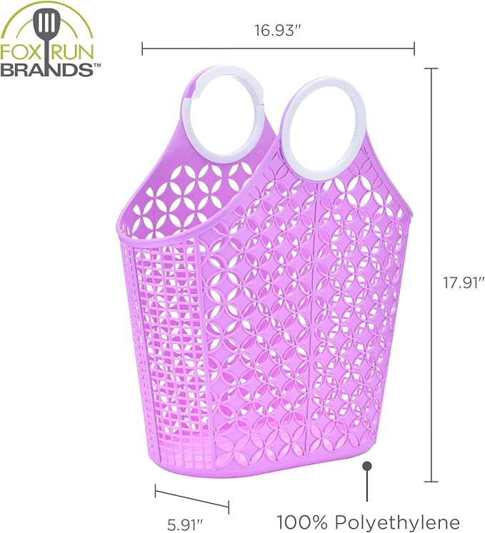 Fox Run Purple Cleaning Caddy, Laundry and Produce Basket - Image 6