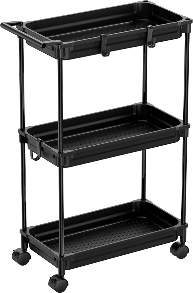SimpleHouseware Standard 3-Tier Slim Rolling Storage Cart by SimpleHouseware