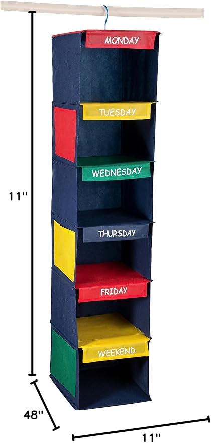 Handy Laundry Daily Activity Kids Closet Organizer, Prepare & Organize a Week's - Image 2