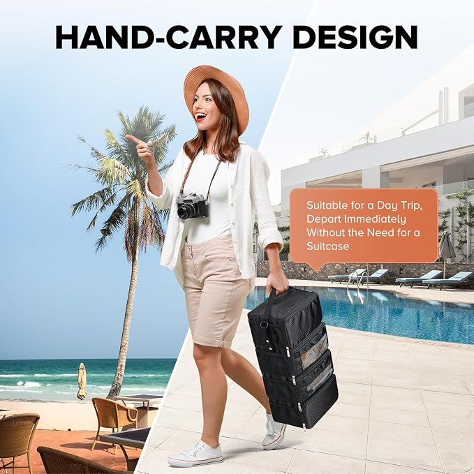 Suitcase Organizer, Travel Luggage Organizer Hanging Shelves Packing Cube - Image 5