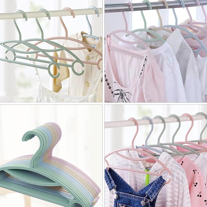 20pcs Non-Slip Plastic Clothes Hangers Set, Lightweight Clothes Rack - Image 3