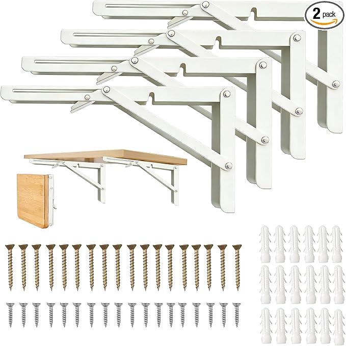 Heavy Duty Folding Shelf Brackets 18 Inch, 4 Pack by Medach
