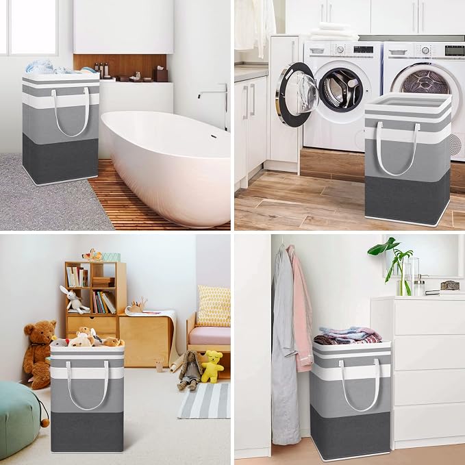 HomeHacks Large Laundry Basket, Waterproof, Freestanding Laundry Hamper - Image 6