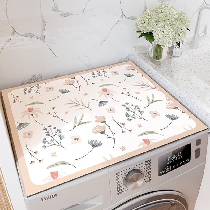 Floral Print Washing Machine Mat by BANEBOR