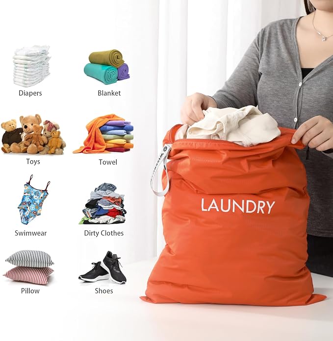 WiseBoy 2 Pack Laundry Bags, Travel Laundry Bag - Image 3