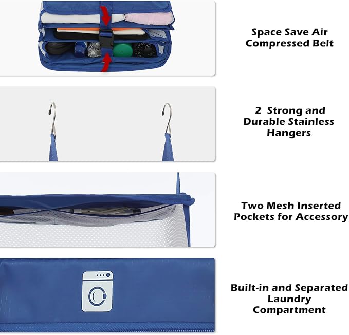 ELEZAY Hanging Packing Cubes Portable Travel Closet Collapsible Compression - Image 5