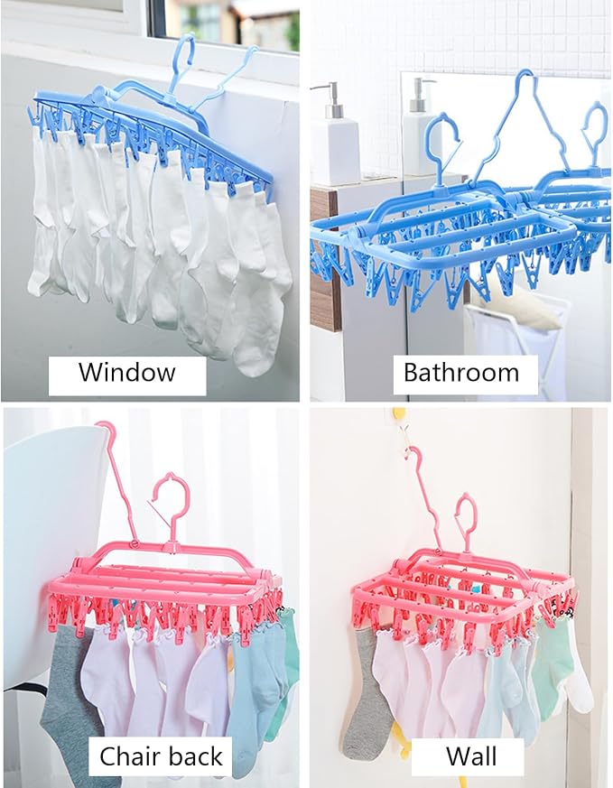 Foldaway Clothesline Hanger Thickened Arms Multiple Clip - Image 4