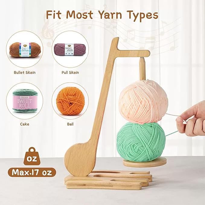 Joyeee Yarn Holder for Crocheting and Knitting, Note Shape Spinning Yarn Minder - Image 4