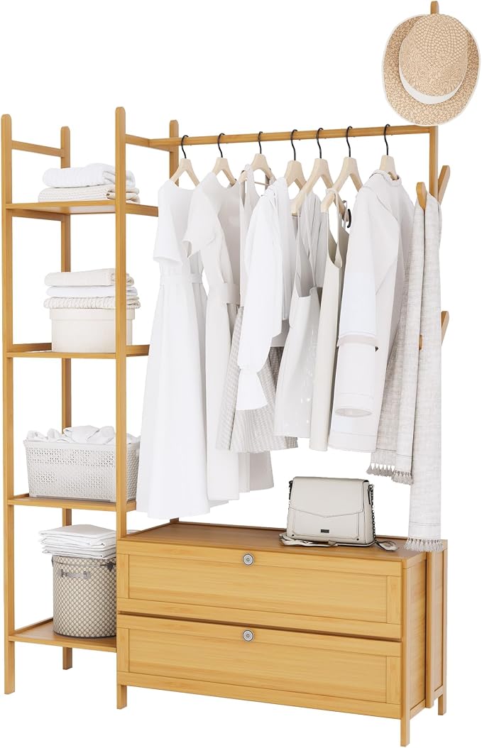 Bamboo Clothes Rack, Garment Rack - Image 9